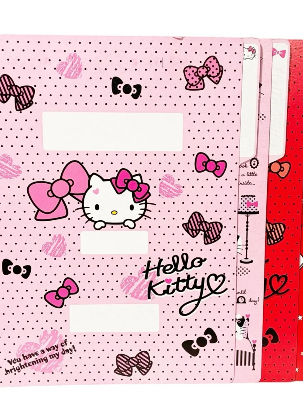 Sanrio Hello Kitty Pink Red Folder Bundle Lot School Office